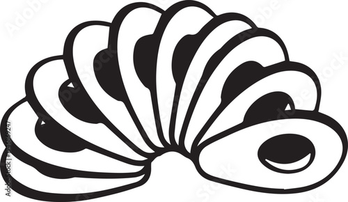 Abstract vector illustration of a seashell line art