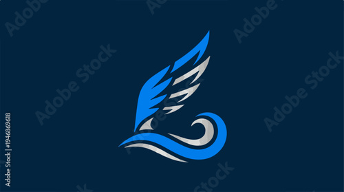Blue Winged Logo Design for a Creative Business.
