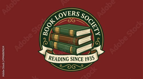 Book Lovers Society Emblem - Celebrating Reading Since 1935.