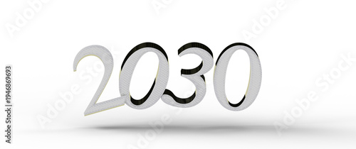 Foto Abstract 3D rendering of the year 2030, perfect for futuristic concepts, planning, and design