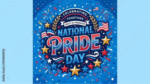 Celebrating National Pride Day with Stars and American Flags.