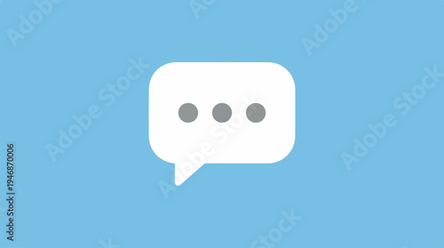 Chat bubble icon with three dots, representing communication and messaging.