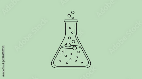 Chemical Reaction in a Beaker - Scientific Experiment Illustration.