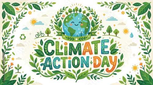 Climate Action Day - A Colorful Illustration of Environmental Awareness.
