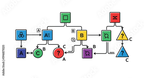 Flowchart diagram with colored blocks.