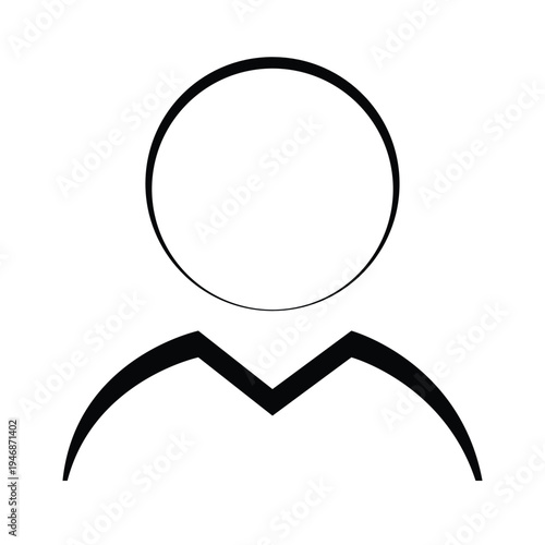 Profile user account avatar person symbol identity silhouette outline simple minimal clean design icon vector illustration.