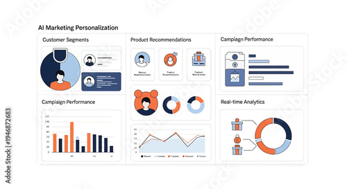 Marketing data analysis visualization charts graphs.