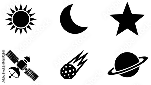 set of astronomy icons