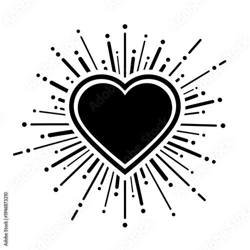 Heart Bursting with Love: Radiating Outward in a Valentine's Day Explosion of Affection and Adoration, a Symbol of Passion, Romance, and Connection, Ideal for Greeting Cards and Wedding Designs, Elega