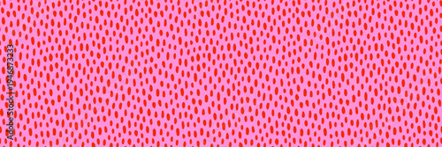 Seamless red dot pattern background on pink. Vector polka dot confetti textur...
