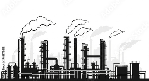 Industrial Factory Plant Emissions.