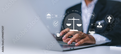 Obraz na plátne Legal technology and digital justice system