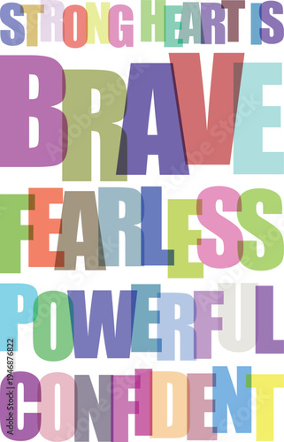 Vibrant typographic poster with motivational words in various colors and fonts