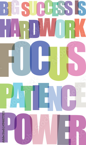 Vibrant motivational poster with colorful words