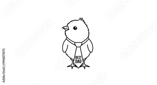 Adorable Chick Dressed as Best Dad for Fathers Day.