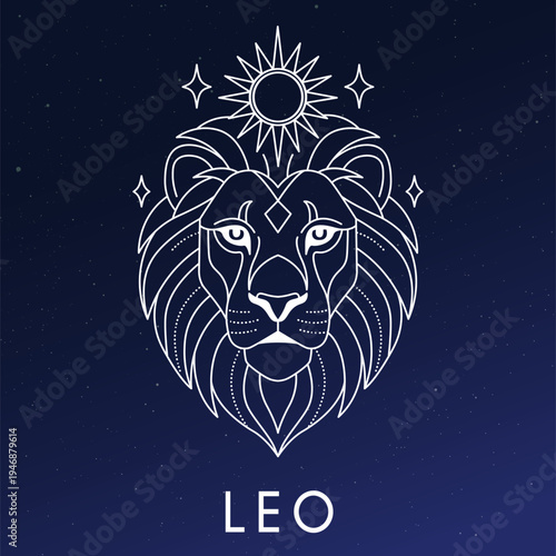 Leo zodiac sign vector illustration