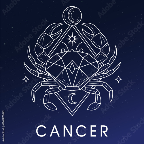 Cancer zodiac sign vector illustration