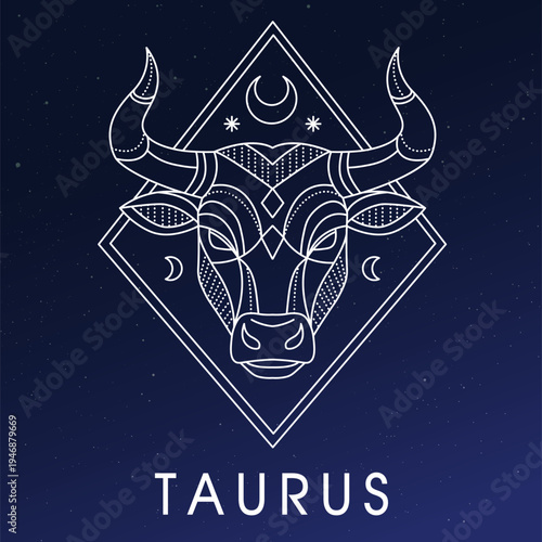 Taurus zodiac sign vector illustration