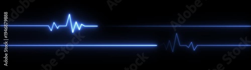 Abstract glowing neon Heartbeat Line icon animation with dark background.Futuristic glowing pulse, ecg, ekg, heartbeat, electrocardiogram, graph, rhythm cardioid icon with smooth animated.