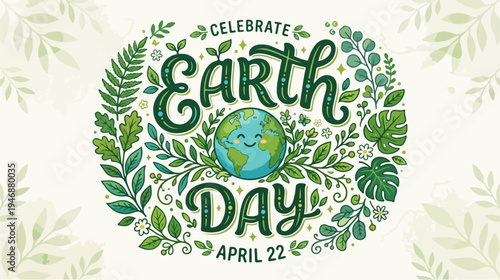 Earth Day Celebration - A Vibrant and Eco-Friendly Illustration.