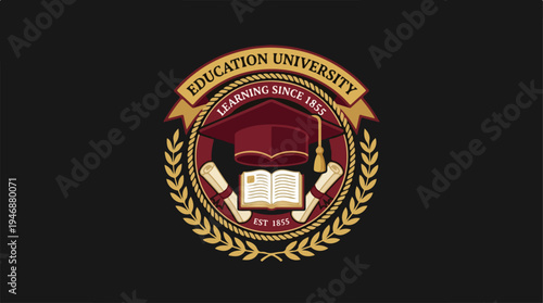 Education University Logo - Symbol of Learning and Knowledge.