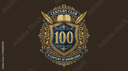 Elegant Emblem of the 23rd Century Club - A Century of Knowledge.