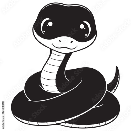 Adorable Cartoon Snake Illustration