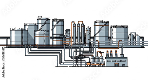 Industrial factory plant machinery.