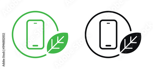 Eco-friendly mobile phone concept promoting sustainable technology and green innovation for a better future, showcasing modern design and environmental responsibility in a minimalist style