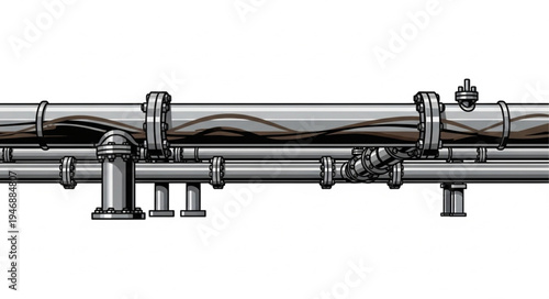 Industrial metal pipe system.