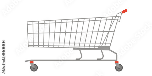 Extra large empty supermarket shopping cart