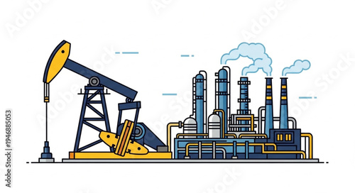 Industrial Oil Pump Factory Site.