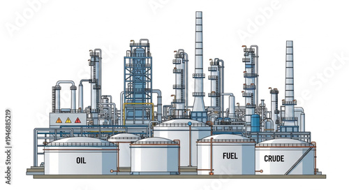 Industrial Oil Refinery Facility.