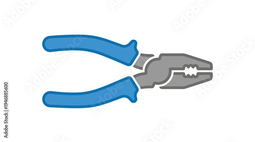 A simple flat vector icon of pliers. This graphic represents repair, construction, and manual work. Ideal for logos, web design, and handyman service illustrations.