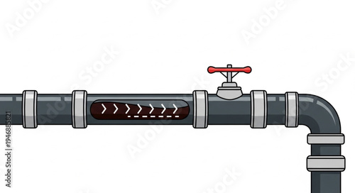 Industrial pipe with valve.