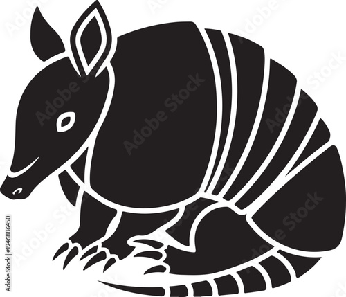 Armadillo Mammal Animal Black White.