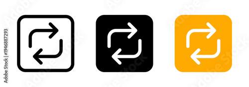 Repost and share icon set for social media interface design