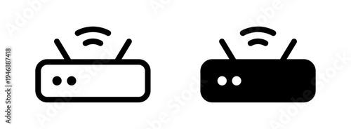 Wireless wifi router icons for internet connection and networking
