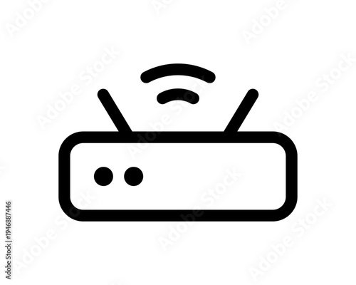 Wifi router icon for wireless internet connection and networking