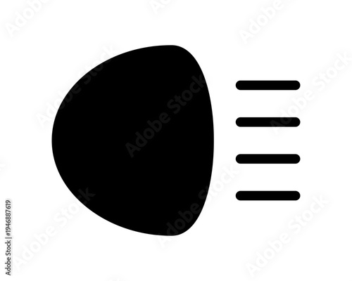 Low beam headlight indicator icon for automotive dashboard