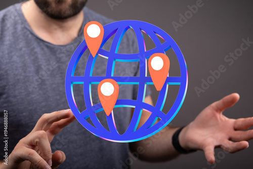 Person holding globe with l...