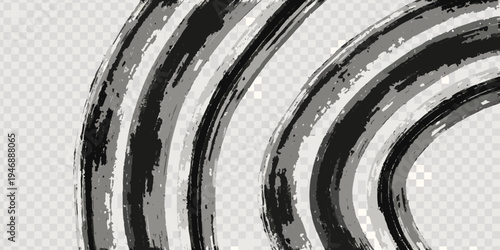 Abstract brushstroke circles in shades of gray and black