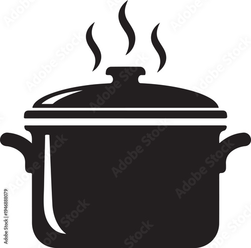 Black silhouette of a cooking pot.