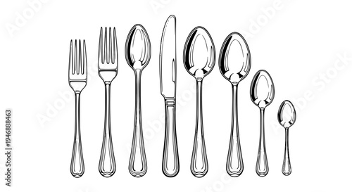 fork spoon and knife, cutlery set vector