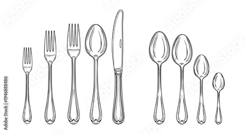 cutlery set vector