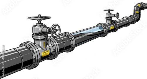 Industrial Pipe with Valves.