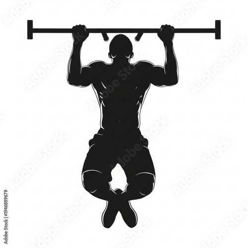 Black silhouette of a man doing pullups
