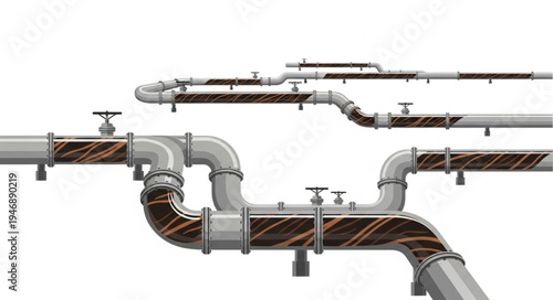 Industrial pipes and fittings system.