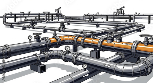 Industrial pipes and tubing system.