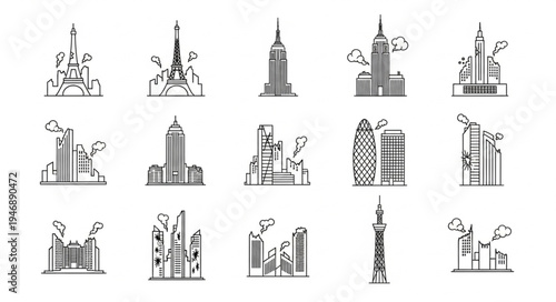 Skyscrapers and Cityscapes - A Collection of Architectural Sketches.